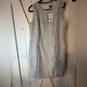 The Limited Black and White Textured Midi Dress